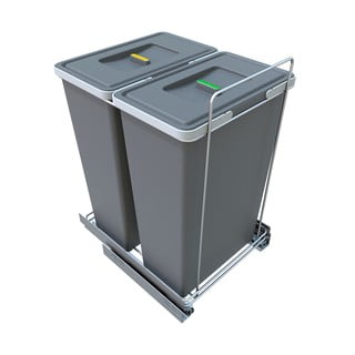 Műanyag szemetes szelektív hulladékhoz/beépíthető 35 + 35 l Ecofil - Elletipi