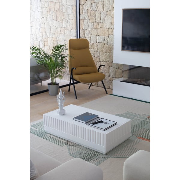 Doric fehér dohányzóasztal 2 fiókkal - Teulat-image-1