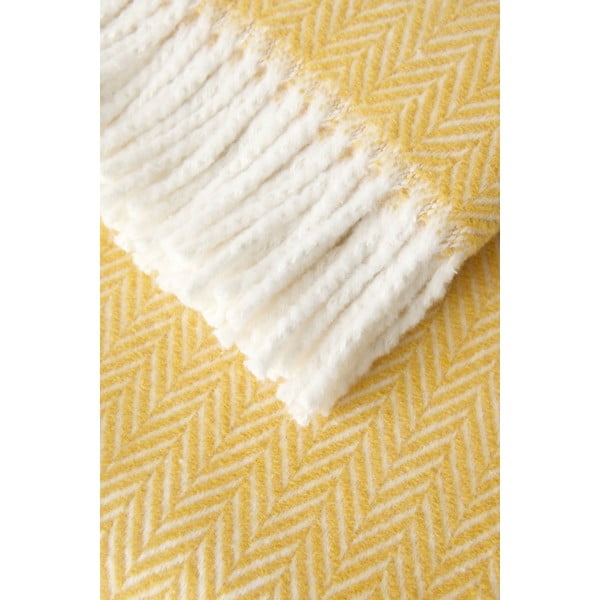 Skyline mézsárga pamutkeverék pléd, 140 x 180 cm - Euromant-image-1