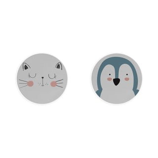 Cat & Penguin 2 db tányéralátét, ⌀ 32 cm - Madre Selva