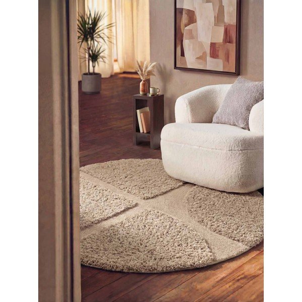 Bézs kézi szövésű kerek szőnyeg ø 160 cm Lambeth Jasper – Ted Baker-image-1