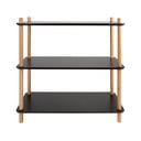 Cabinet Simplicity fekete polc bambusz lábakkal, 80 x 82,5 cm - Leitmotiv