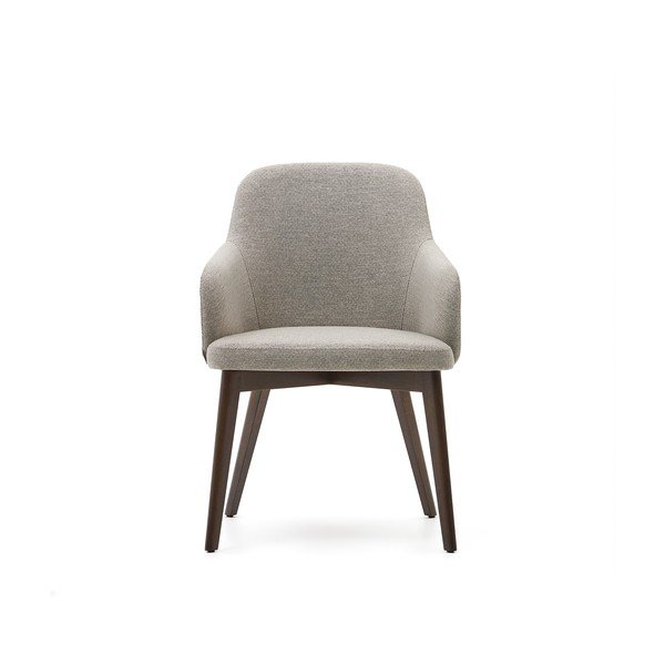 Bézs kárpitozott karfás étkezőfotel Nelida – Kave Home-image-3