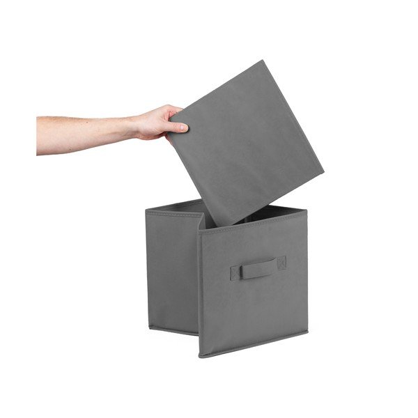 Sötétszürke műanyag tárolódoboz 31x31x31 cm – Compactor-image-3