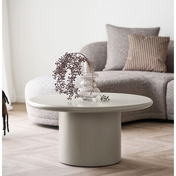 Krémszínű kerek dohányzóasztal ø 80 cm Nagano – House Nordic-image-1