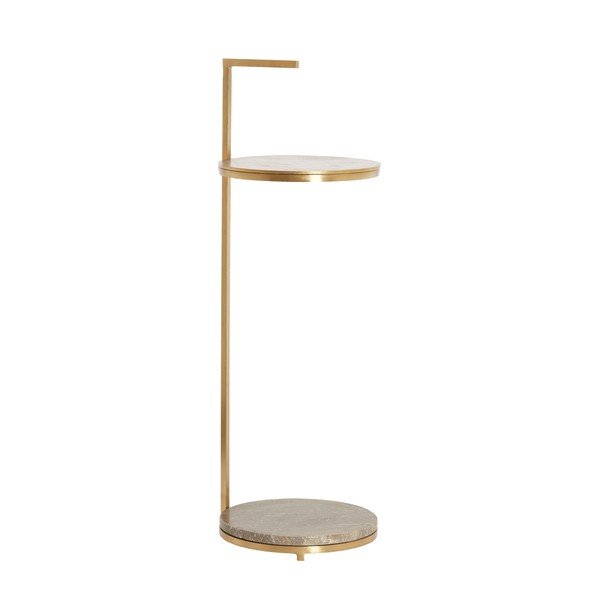 Kerek tárolóasztal márvány asztallappal ø 26 cm Leda – Light & Living-image-1