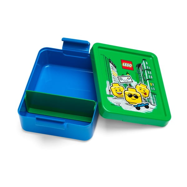 Iconic kék uzsonnás doboz zöld fedéllel - LEGO®
