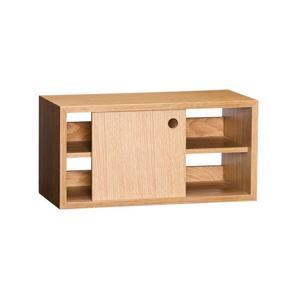 Natúr színű fali polc tölgyfa dekorral 40 cm Slide – Hübsch-image-2