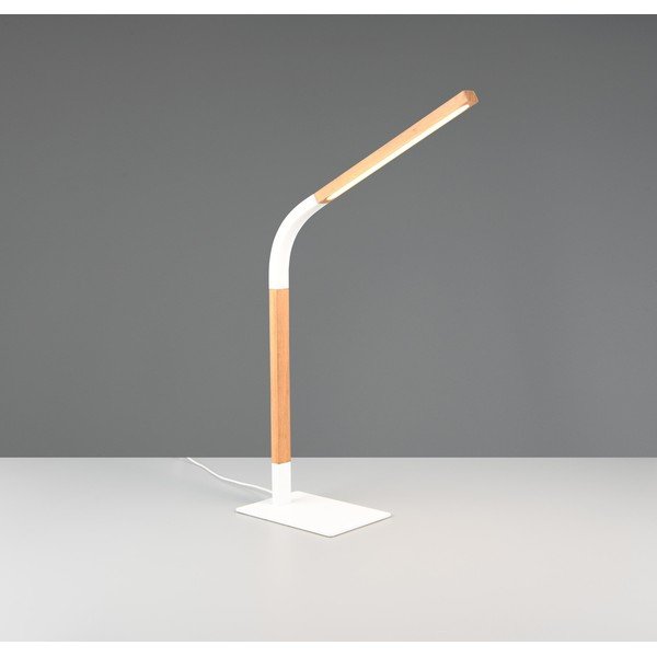 Fehér-natúr színű LED dimmelhető asztali lámpa fa búrával (magasság 73,5 cm) Norris – Trio-image-2