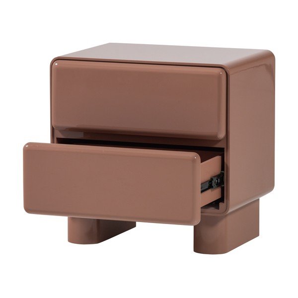 Rózsaszín fényes éjjeliszekrény Lustra – WOOOD-image-4