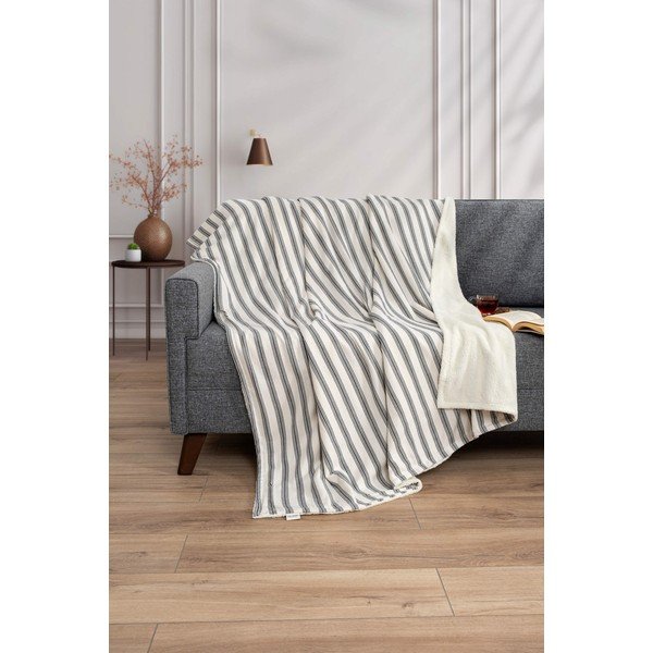 Fehér-antracitszürke takaró 150x190 cm Soren Wellsoft – Mijolnir-image-1