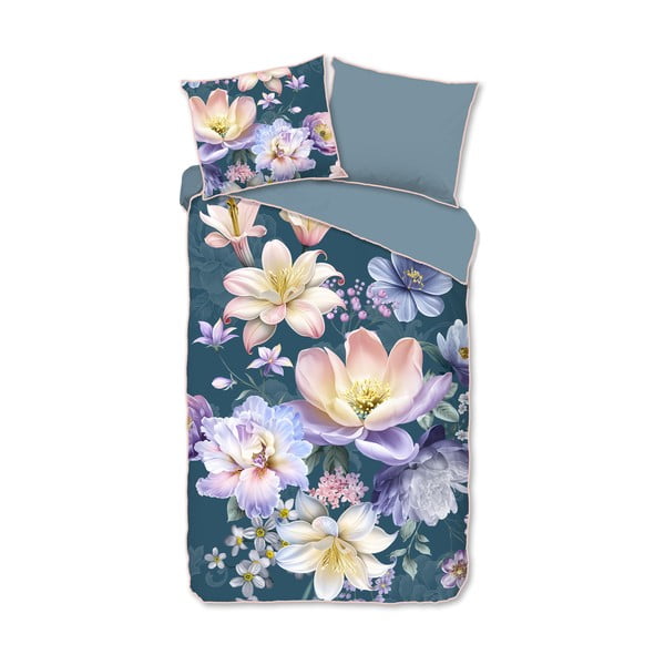 Kék egyszemélyes-hosszabbított pamut-szatén ágyneműhuzat 140x220 cm Mirery – Descanso