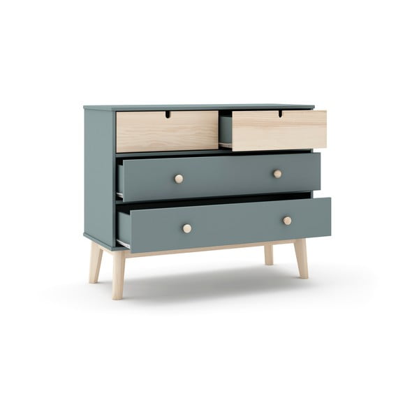 Szürkészöld gyerek komód 100x81x40 cm Estefania – Marckeric-image-3