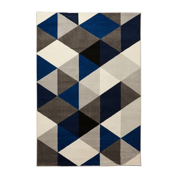 Muoto szőnyeg kék részletekkel, 160 x 230 cm - Kokoon