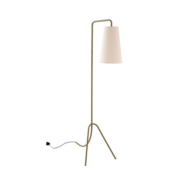 Khaki-krémszínű textil állólámpa hajlítható szerkezettel (magasság 154 cm) Vivienne – Jotex