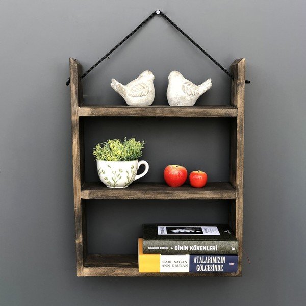 House fali polc, fából, 35 x 48 x 10 cm-image-1