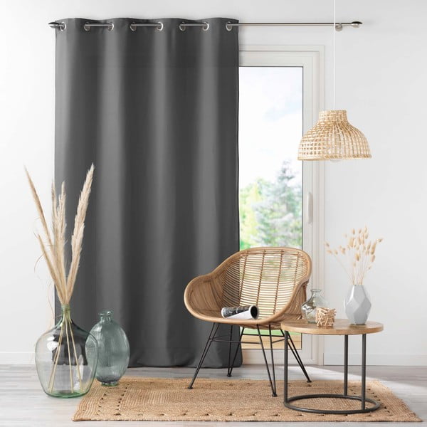 Antracitszürke mikroszálas függöny 140x280 cm Absolu – douceur d'intérieur-image-3