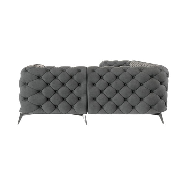 Szürke bársony sarokkanapé (jobb oldali-L alakú) Chelsea – Ropez-image-2