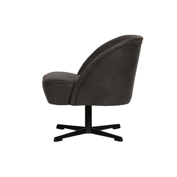 Vogue fekete, bőr forgófotel - BePureHome-image-2