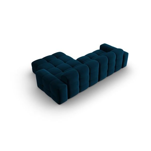 Sötétkék bársony sarokkanapé (jobb oldali) Kendal – Micadoni Home-image-4