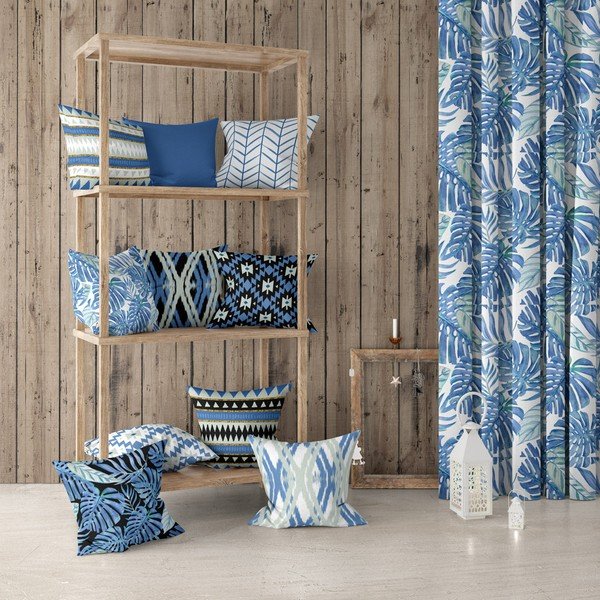 Santorini kék-fehér párnahuzat, 43 x 43 cm - Mike & Co. NEW YORK-image-1