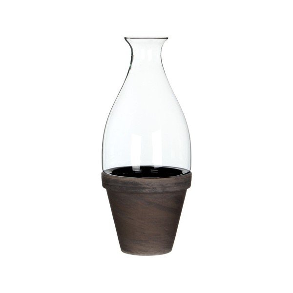 Garden kerámia kaspó üvegfedéllel, magasság 32 cm - Ego Dekor