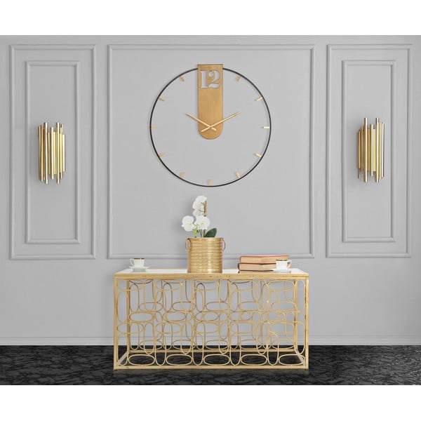 Goldy fekete falióra aranyszínű részletekkel, ø 60 cm - Mauro Ferretti-image-1