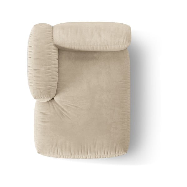 Bézs bársony kanapé modul (bal oldali) Martina – Micadoni -image-3