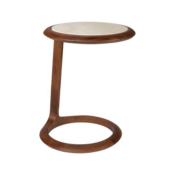 Kerek tárolóasztal kő asztallappal 41x45 cm Doppio – Zuiver