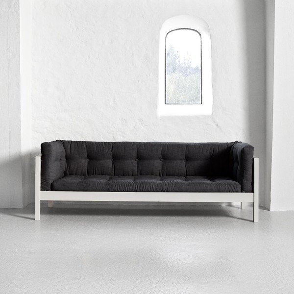 Fusion White/Linoso Dark Gray háromszemélyes kanapé - Karup-image-1