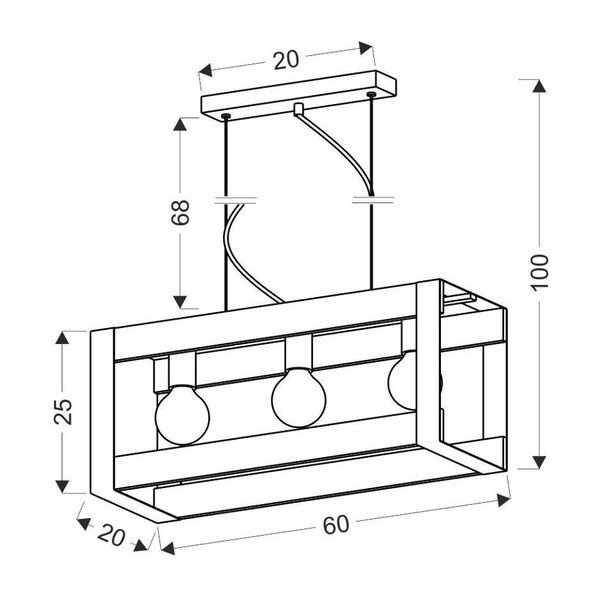 Fekete függőlámpa 20x60 cm Varna – Candellux Lighting-image-2