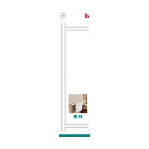 Matt fehér öntapadós fém törölközőtartó Fixeo – douceur d'intérieur-image-1
