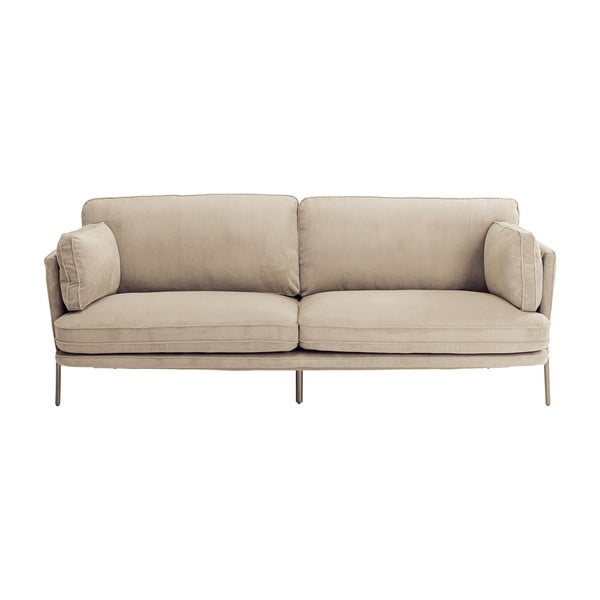 Bézs kordbársony kanapé 221 cm Shirly – Kare Design