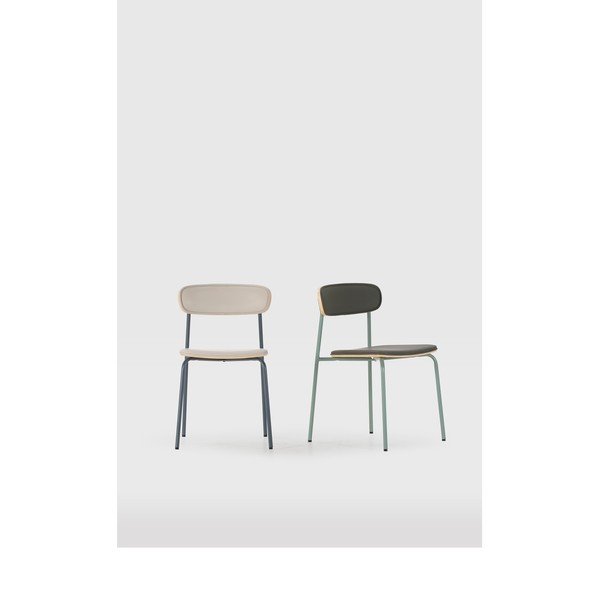 Bézs kárpitozott rakásolható étkezőszék szett 2 db-os Saula – Marckeric-image-1