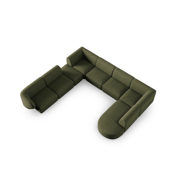 Zöld zsenília sarokkanapé (bal oldali-U alakú) Paolo – Milo Casa-image-1