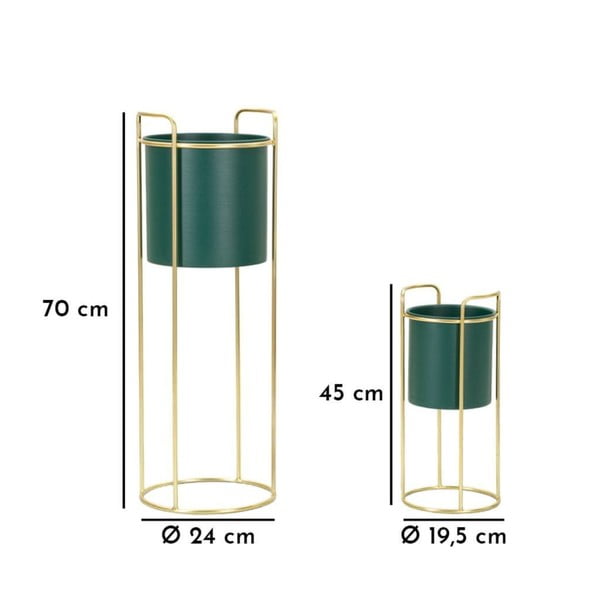 Fém kaspó szett 2 db-os ø 24 cm Grent Slim – Mauro Ferretti-image-3
