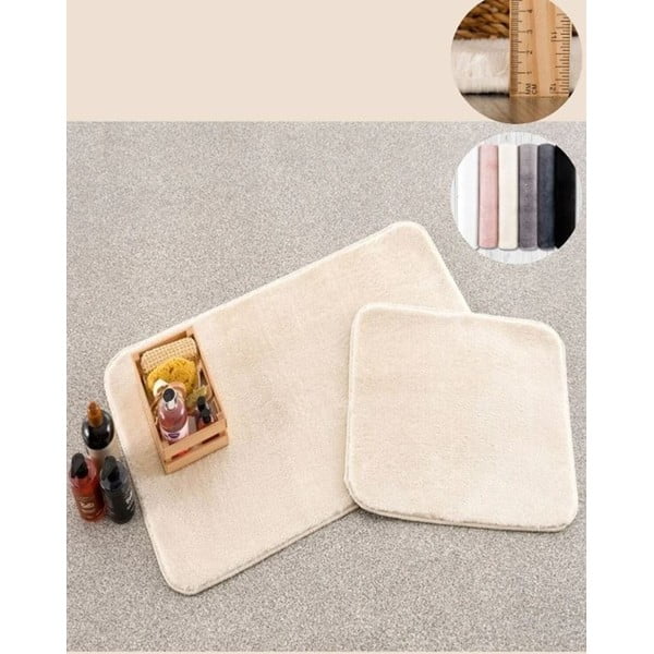 Krémszínű fürdőszobai kilépő szett 2 db-os 50x90 cm Plush – Mila Home-image-2