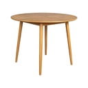 Kerek étkezőasztal tölgyfa dekoros asztallappal ø 100 cm Fabio – White Label