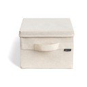 Bézs fedeles textil tárolódoboz 27x36x19 cm Soft Storage Small – Bigso