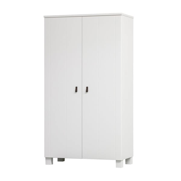 Fehér borovi fenyő ruhásszekrény 111x202 cm Ties – WOOOD-image-1