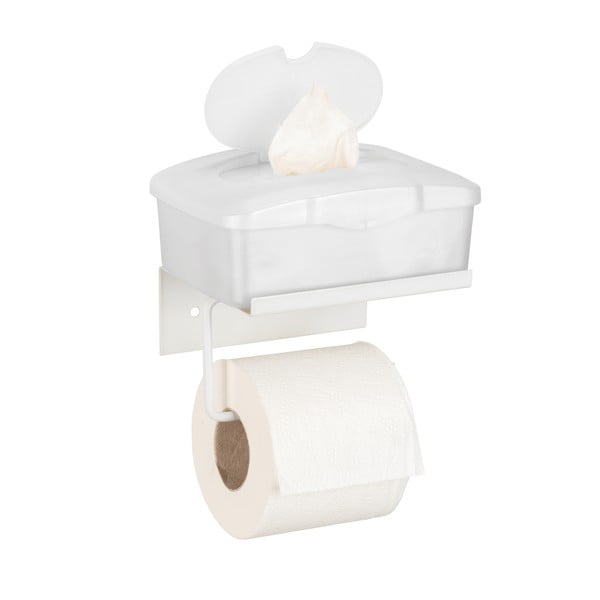 Fehér öntapadós fém WC-papír tartó polccal Desulo – Wenko-image-3