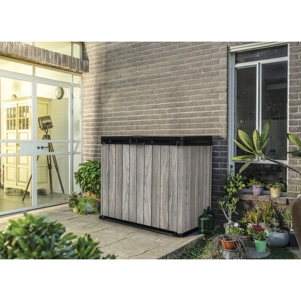 Szürke műanyag kerti tárolódoboz Deco – Keter-image-1