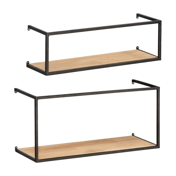 Pieces 2 db fémszerkezetű fenyőfa polc, szélesség 55 cm - Wenko-image-2