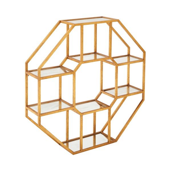 Natúr színű többszintes fém fali polc 92 cm Zariah – Premier Housewares