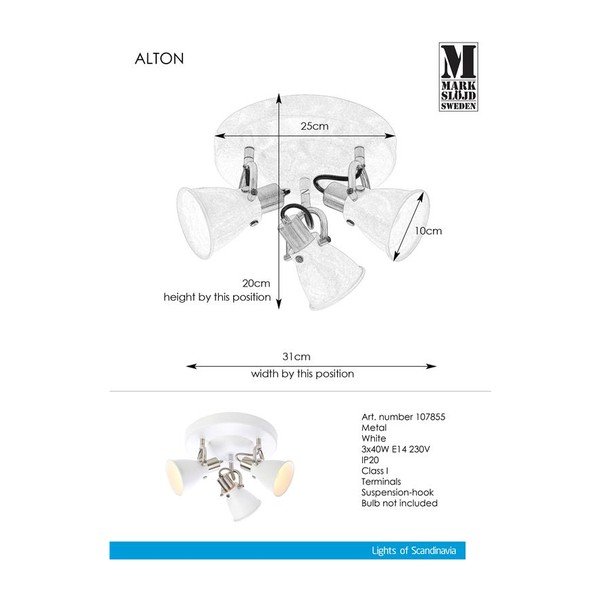 Alton Ceiling 3L fehér mennyezeti lámpa - Markslöjd-image-1