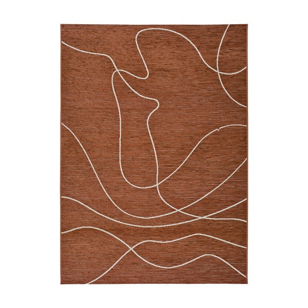 Doodle sötét narancssárga pamutkeverék kültéri szőnyeg, 77 x 150 cm - Universal