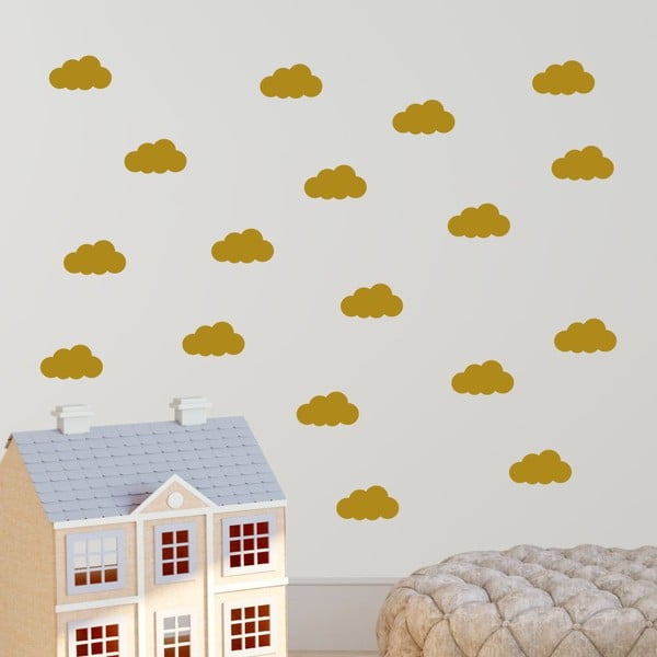 Cloudy citromsárga öntapadós falmatrica szett - North Carolina Scandinavian Home Decors