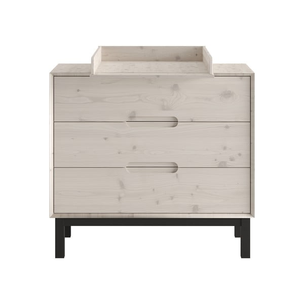 Fehér borovi fenyő alacsony gyerek komód 100x91 cm Country – Pinio-image-4