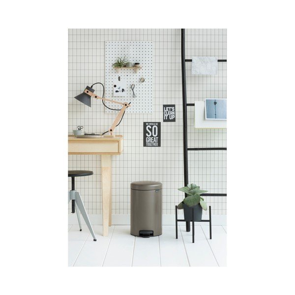 Newicon barnásszürke pedálos szemeteskosár, 12 l - Brabantia-image-1