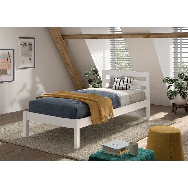 Fehér borovi fenyő gyerekágy ágyrács nélkül 90x200 cm Pino – Vipack-image-1